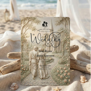 Invitación Boda en capilla clásica romántica del viejo mundo