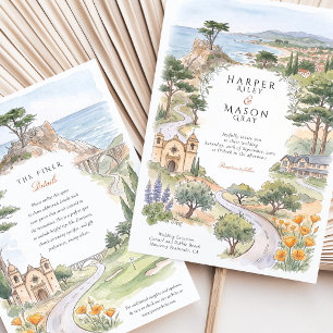 Invitación Boda en Carmel CA Lone Cypress Pebble Beach