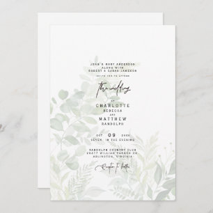 Invitación Boda en cascada botánica de vegetación
