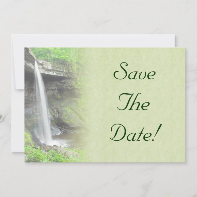 Invitación Boda en cascada, guarda la fecha (Anverso)