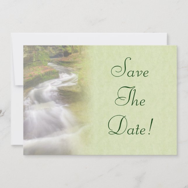 Invitación Boda en Cascada Guardar la Fecha (Anverso)
