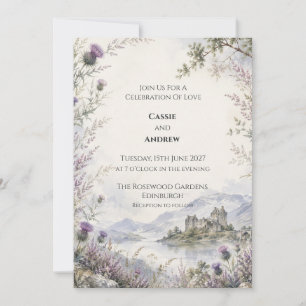 Invitación Boda en Castillo Escocés de las Highlands Thistle
