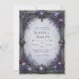Invitación Boda en Castillo Gótico Púrpura