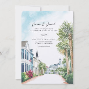 Invitación boda en charleston carolina del sur