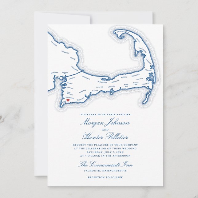 Invitación Boda en Coonamessett Inn (Anverso)