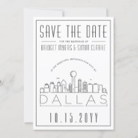 Boda en Dallas Silueta Estilizada del Horizonte Fe