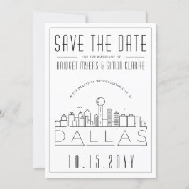 Invitación Boda en Dallas Silueta Estilizada del Horizonte Fe
