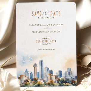 Invitación Boda en Dallas Texas - Fecha para guardar