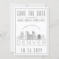 Boda en Denver: Silueta Estilizada de la Ciudad pa