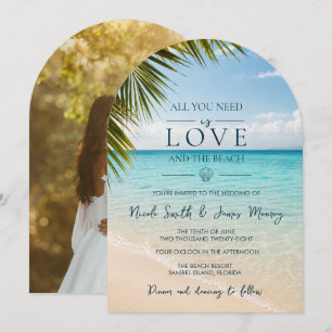 Invitación Boda en destino costero Amor y la Playa