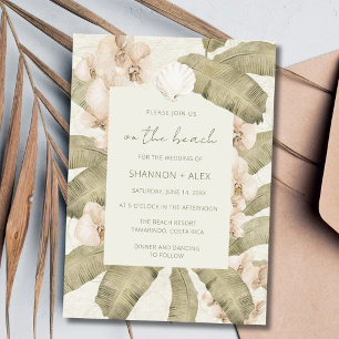 Invitación Boda en Destino de Playa Costera junto al Mar