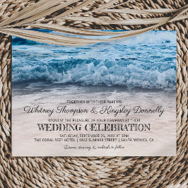 Invitación Boda en destino de playa frente al mar