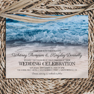 Invitación Boda en destino de playa frente al mar