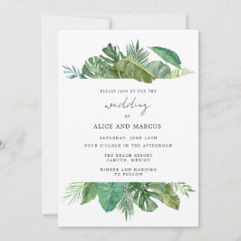 Invitación Boda en Destino de Playa Tropical