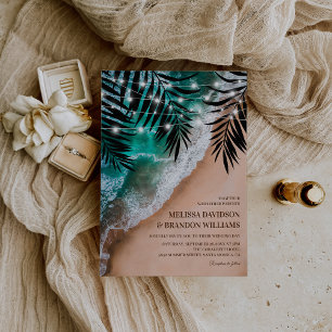 Invitación Boda en destino de playa tropical
