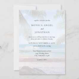 Invitación Boda en Destino de Playa Tropical V2