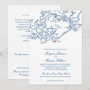 Invitación Boda en Edisto Beach con QR RSVP todo en uno