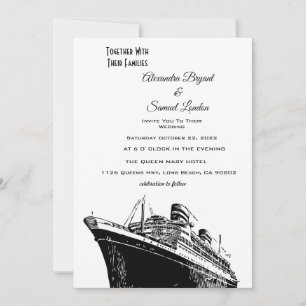 Invitación Boda en el barco con tema náutico