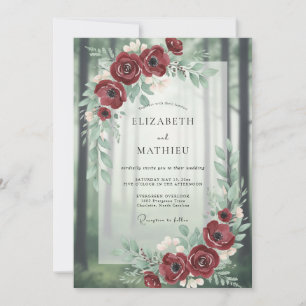 Invitación Boda en el bosque atmosférico de Borgoña