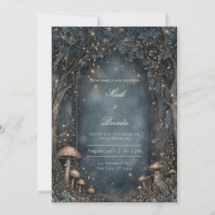 Invitación Boda en el bosque bajo el gótico arco de medianoch