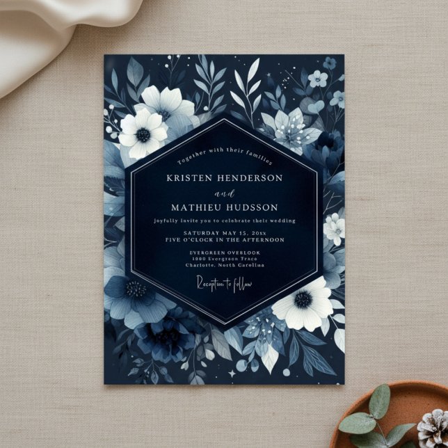 Invitación Boda en el bosque con flor de índigo (Subido por el creador)