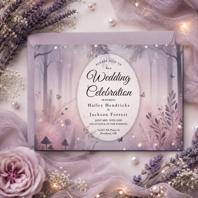 Invitación Boda en el Bosque con Luces de Hada Etéreas (Subido por el creador)