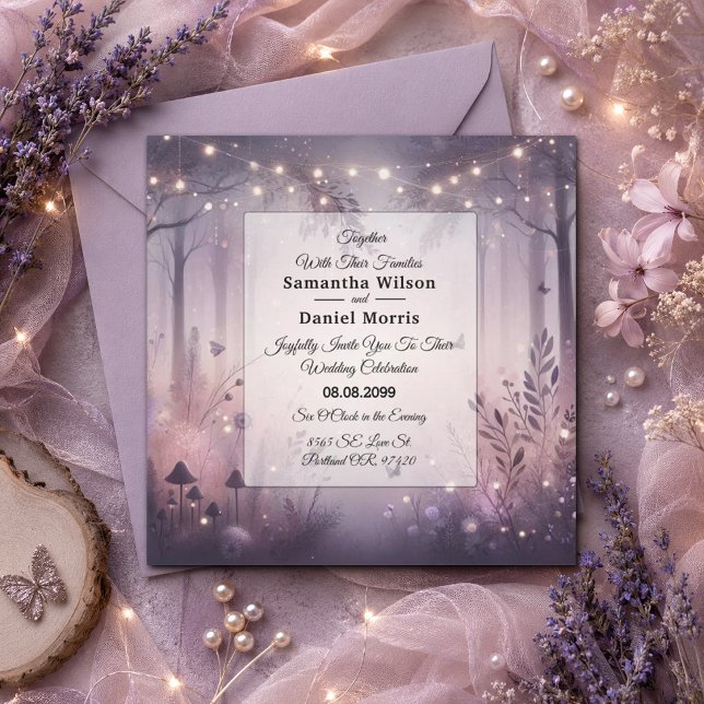 Invitación Boda en el bosque con luces de hadas etéreas (Subido por el creador)