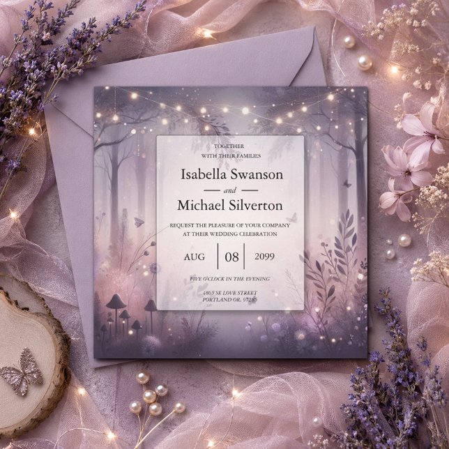 Invitación Boda en el bosque con luces de hadas etéreas (Subido por el creador)