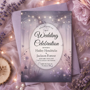 Invitación Boda en el bosque con luces de hadas etéreas
