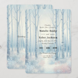 Invitación Boda en el Bosque de Abedul Azul Helado