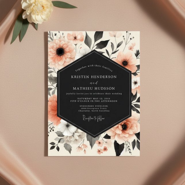 Invitación Boda en el Bosque de Flor de Melocotón (Subido por el creador)