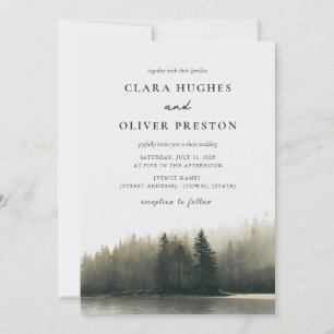 Invitación Boda en el bosque de la costa de secuoya de Pine C