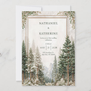 Invitación Boda en el Bosque de Pinos de la Montaña Nevada