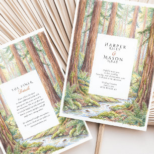 Invitación Boda en el bosque de secuoyas de Muir Woods Califo