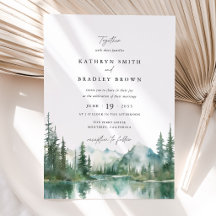 Boda en el bosque del lago de la montaña