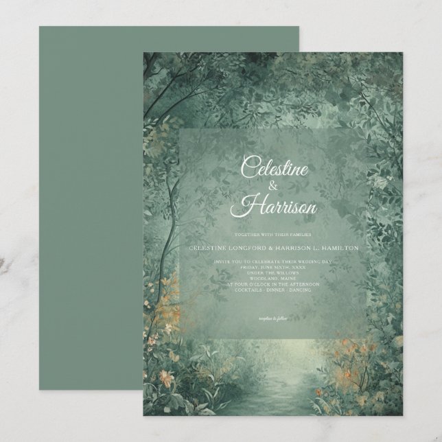 Invitación Boda en el Bosque Encantado (Anverso / Reverso)