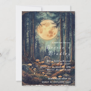 Invitación Boda en el bosque encantado bajo la luz de la luna