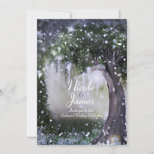 Invitación Boda en el bosque encantado de lavanda de fantasía