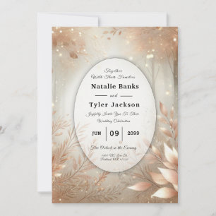 Invitación Boda en el Bosque Encantado de Rosa Áurea de Palo 