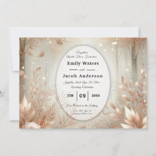Invitación Boda en el Bosque Encantado de Rosa Áurea de Palo 