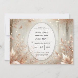 Invitación Boda en el Bosque Encantado de Rosa Áurea de Palo 