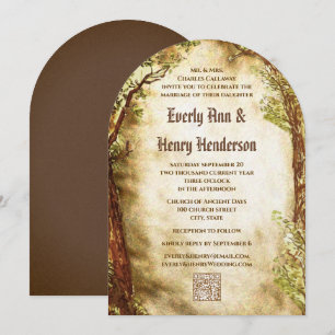 Invitación Boda en el bosque encantado de terracota medieval