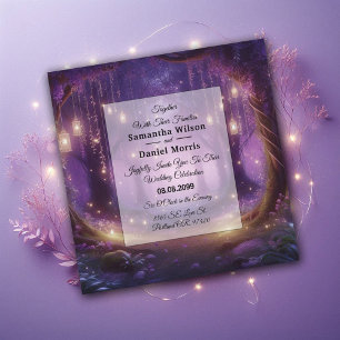 Invitación Boda en el Bosque Encantado de Violet a Medianoche