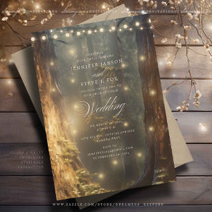 Invitación Boda en el bosque encantado rústico del país