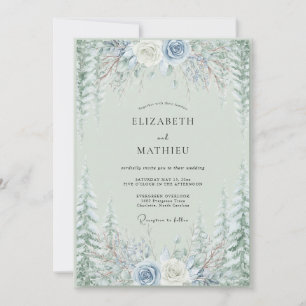 Invitación Boda en el bosque prístino verde salvia