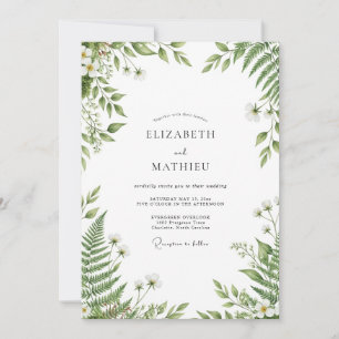 Invitación Boda en el bosque verde esmeralda