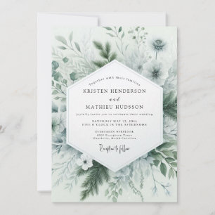 Invitación Boda en el bosque verde esmeralda
