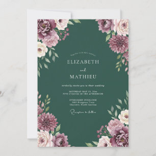 Invitación Boda en el bosque verde esmeralda exuberante