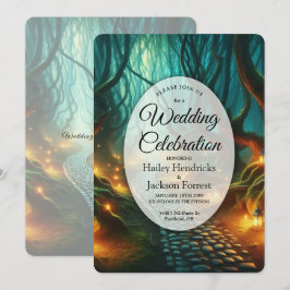 Invitación Boda en el Camino de Linterna del Bosque Retorcido