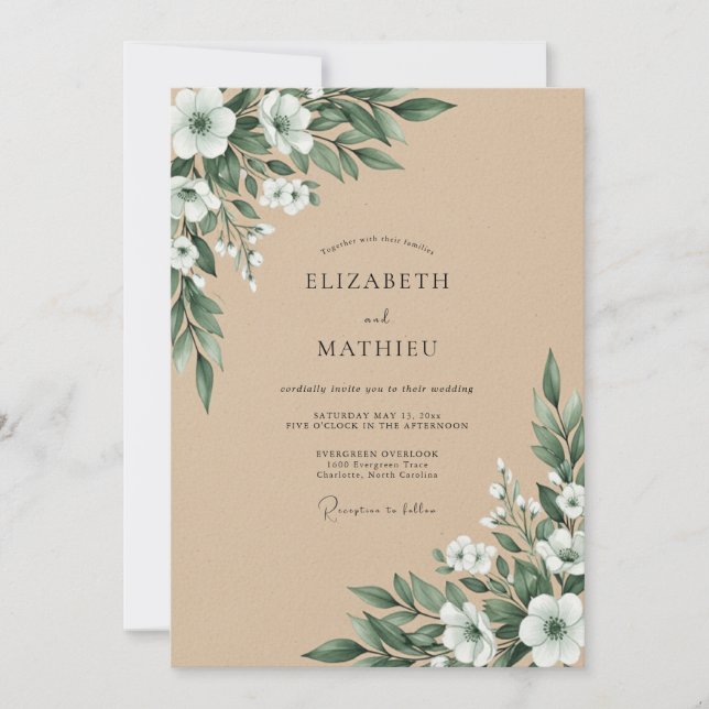 Invitación Boda en el campo tan pastoral (Anverso)